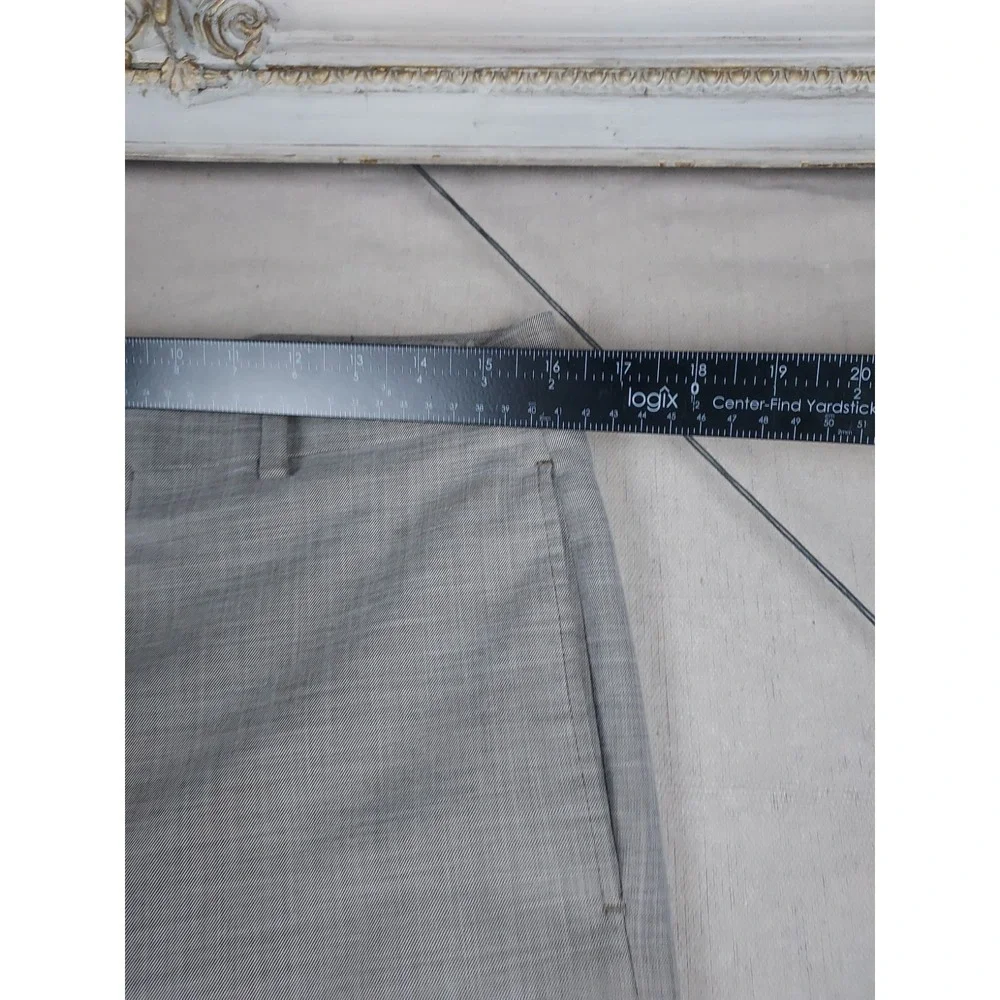 Lauren Ralph Lauren Mens 32x32 Gray Flat Front Stretch Dress Pants Career Slacks